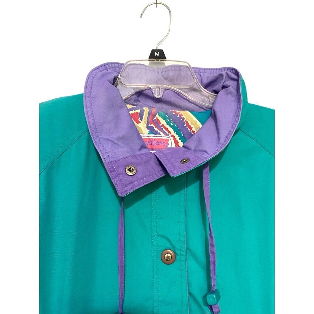 Innovations by Izzi Vintage 80's Teal Purple Jacket Women's Size Small - Picture 4 of 12